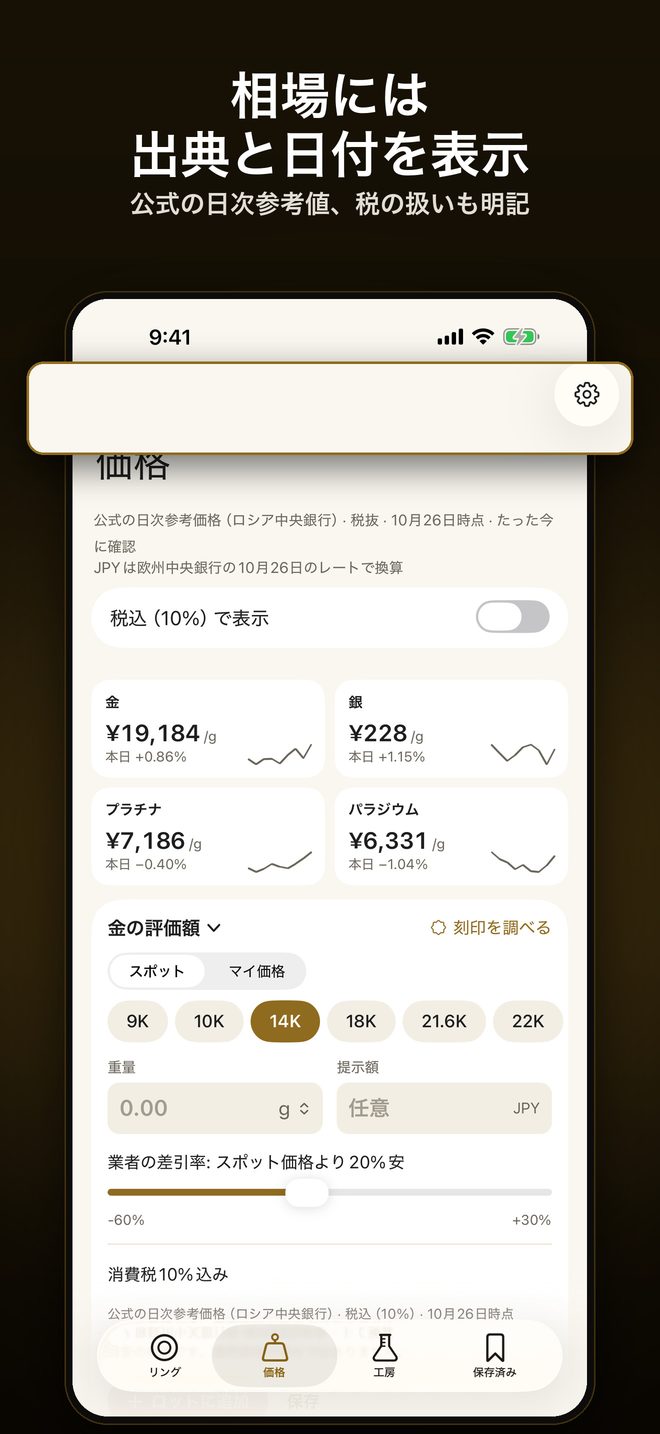 Karatly:リングサイズ測定・金価格 — 5