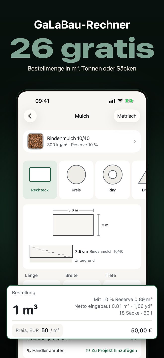 Yardload: Kubikmeter Rechner — 1