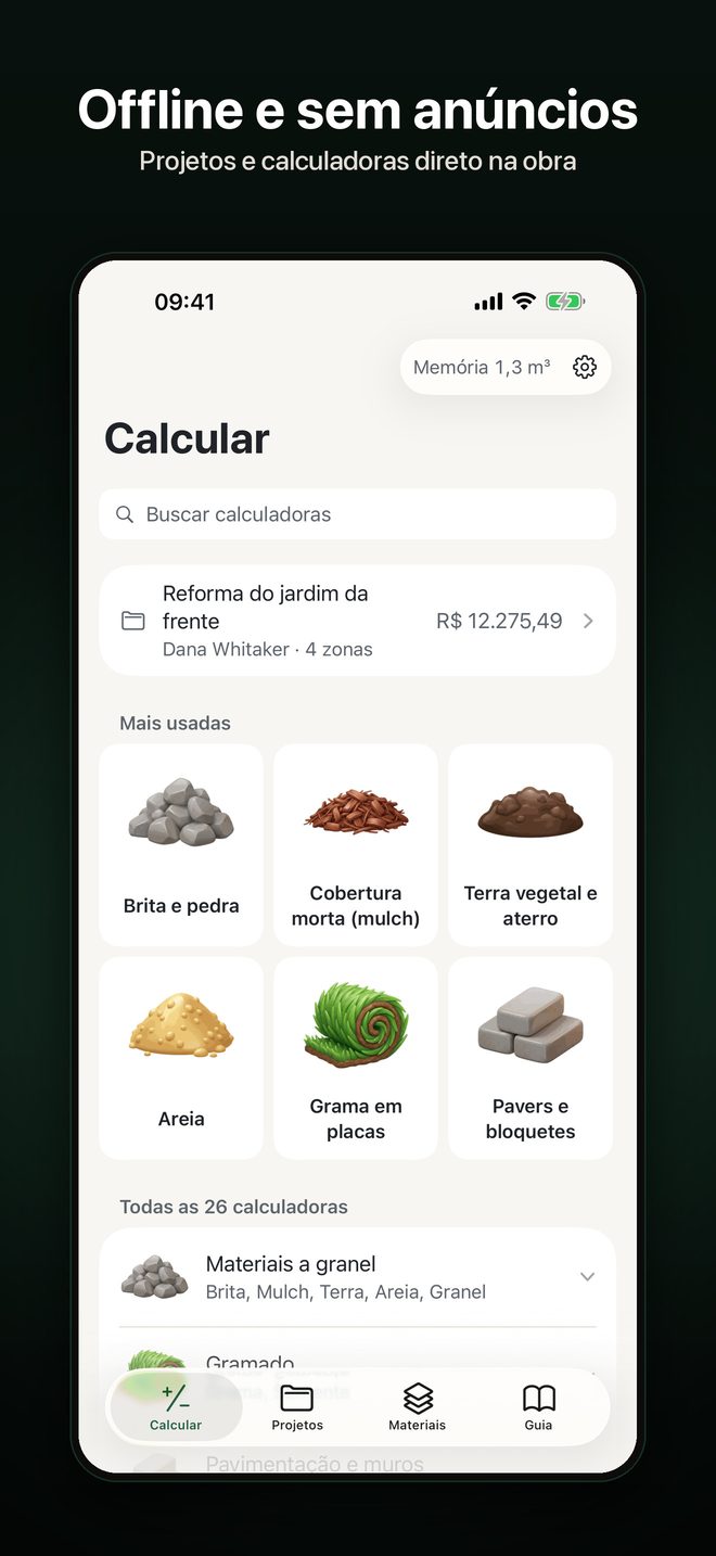 Yardload: Calculadora de Brita — 5